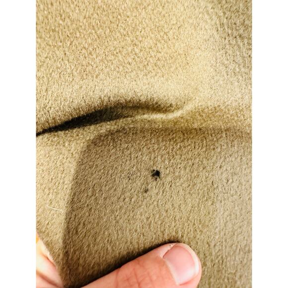 Vintage LARRY LEVINE Tan 100% Pure Wool Button Front Trench Coat Size 4 - Picture 10 of 15